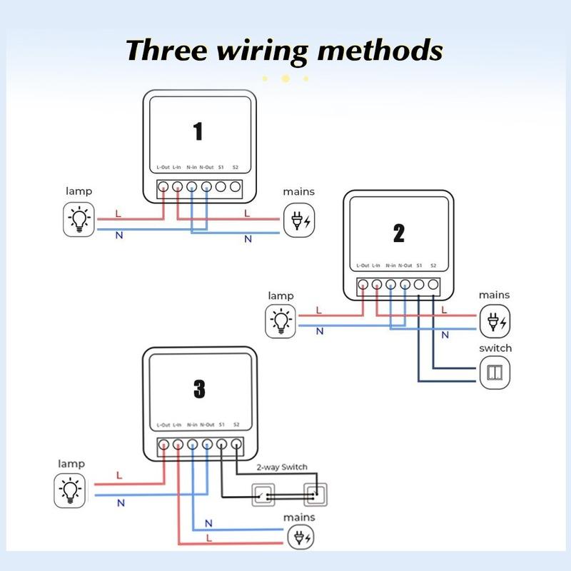 16A Mini Home Automation Modules Wifi Smart Switch Smart Home DIY Light Switches Module 2-way Control Work with Tuya Smart Life Alexa Google Home