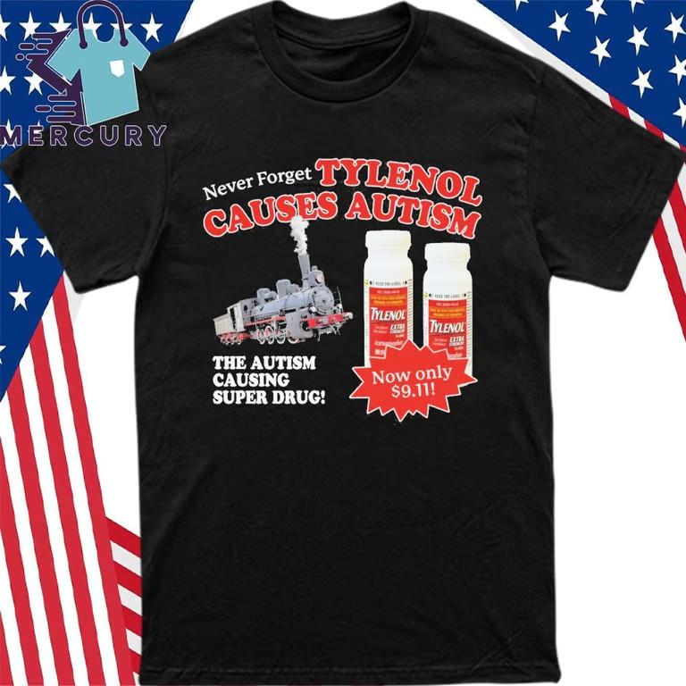 Футболка  Тайленол вызывает аутизм  Унисекс S