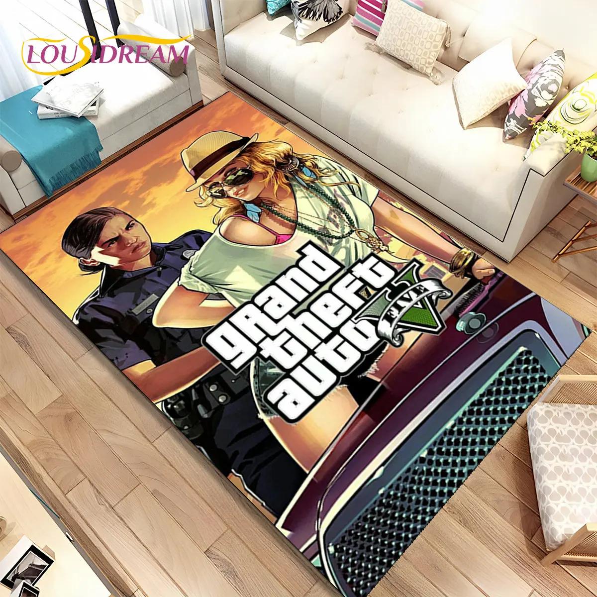 

Коврик Grand Theft Auto GTA Game Gamer, коврик для дома, гостиной, спальни, дивана, коврик для двери, детский игровой нескользящий напольный коврик 40x60cm(15x23in)
