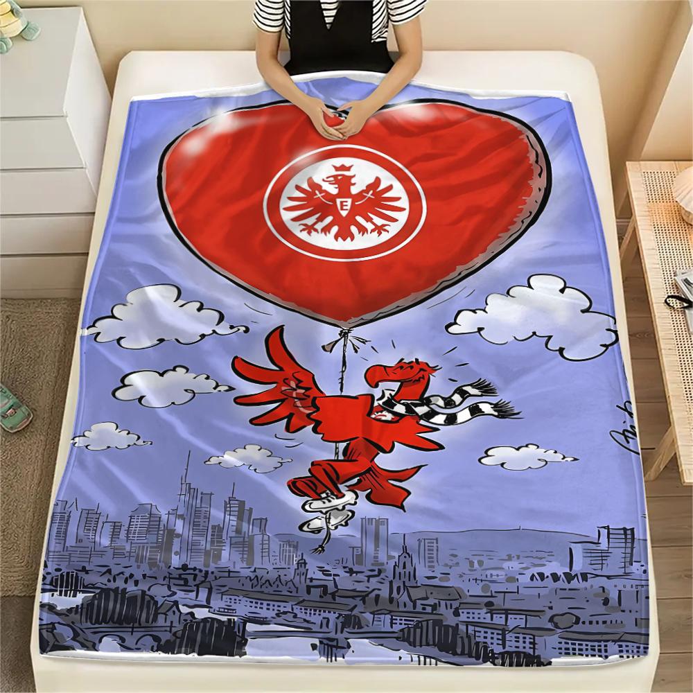 1PC Frankfurt Football Print Flannel Blanket, High quality All Seasons, Home Decor, Warmth and Comfort, Perfect for Christmas Gifts