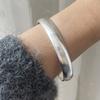 100% Solid 925 Sterling Silver Metal Bracelet for Women Men Shinning Handmade Simple Narrow Flower Bracelets For Birthday Gift