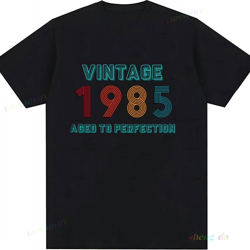 Limited Edition1985 Classic TShirts Unisex Women Short Sleeve Shirt Casual Loose Letter Graphic Round Neck Birthday Gift Tops
