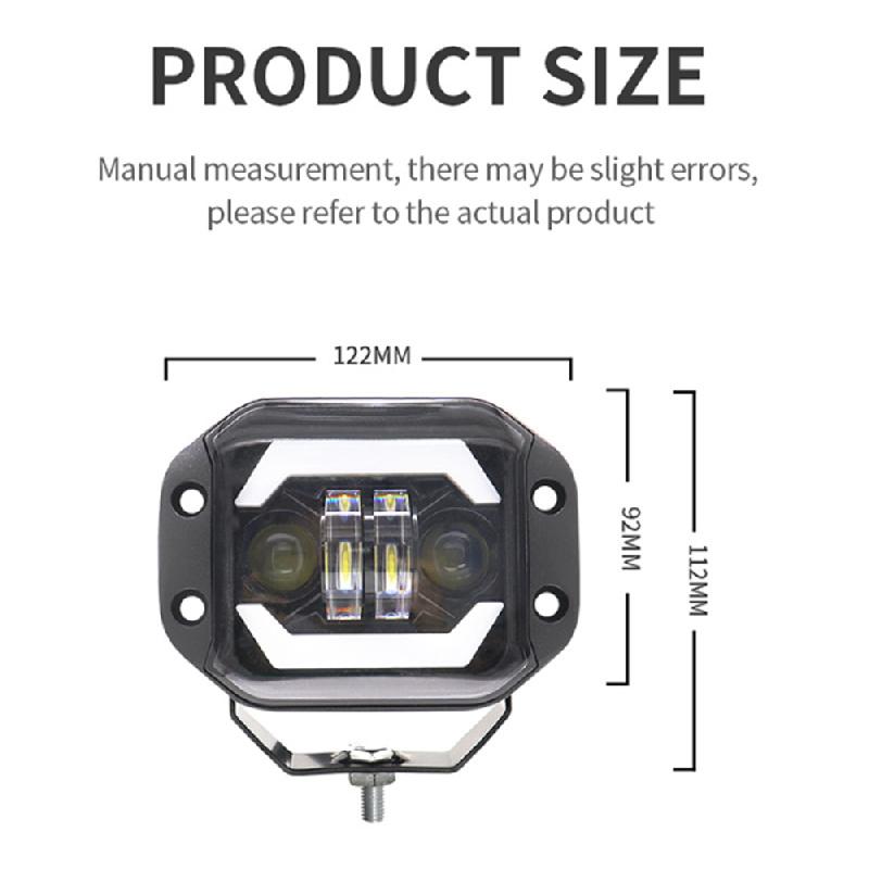 

5 40W Flush Mount Led Work Light Hi-Low Beam Spot+Flood Light Pods Driving Lamp