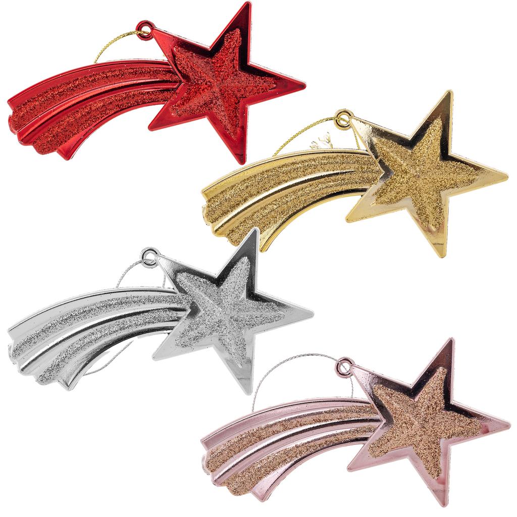 Christmas Baubles Bauble For Christmas Tree Christmas Decorations Pendants Stars 4pcs