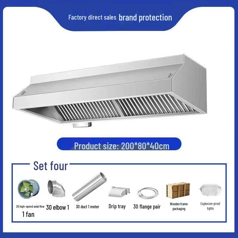 Heavy-Duty Stainless Steel Range Hood Fan for Commercial Kitchens