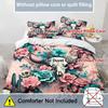 Bull Head Skull Flower 3D Printed Quilt Cover Set Vintage Style Soft Bedding Cover Home Polyester Textile Duvet Cover Pillowcase