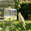 Parrot Bathing Tub Multi Function External Bird Bath Parakeet Bathing Enclosure Splash Proof Parrot Feeder Easy To Install