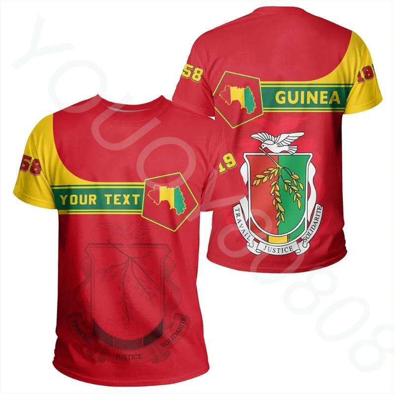(Customized) African Region Men s Summer Short Sleeve 3D Printed Casual Street T-Shirt Guinea T-Shirt Pentagon Style S