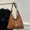 Simple Leather Tote Bag Designer Commuting Sling Bag Trendy Shoulder Bag  Men Women
