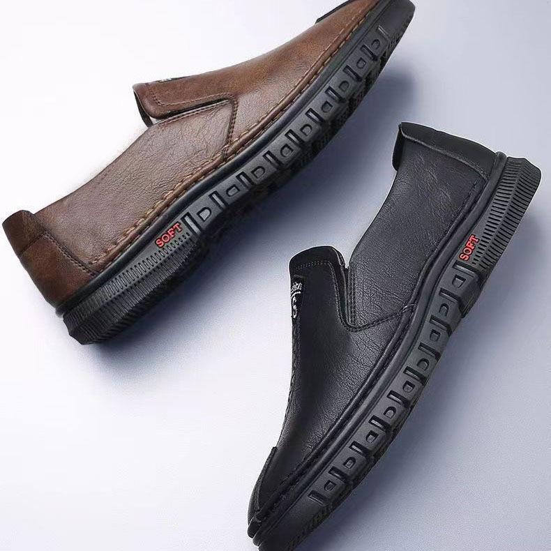 Leder-Mütze Schuhe mit weicher Sohle Herren Frühling und Herbst neue Ein-Pedal Business-Fahrschuhe lässige Lederschuhe