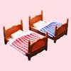Dollhouse Bunk Bed Compact Lovely PVC Doll House Simulation Double Bed for Decoration