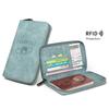 RFID Blocking Passport Holder PU Leather Wallet Passport Cover Portable Multi-function Zipper Ticket Clamp Travel Accessories