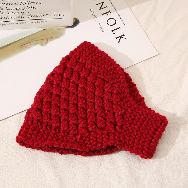 Women's Hand-Knitted Wool Headband: Warm Autumn/Winter Ear Protection with Wide Brim