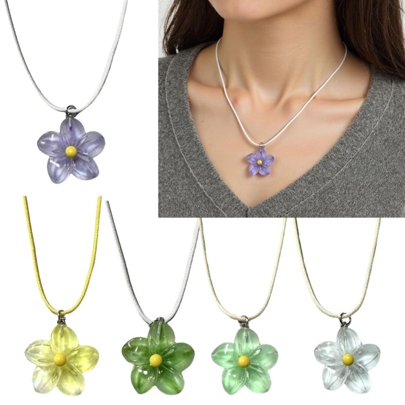 Leuchtende Eier Blumen Charm Halskette Farbwechselndes Design Künstlerischer Dopamin Schmuck Zubehör