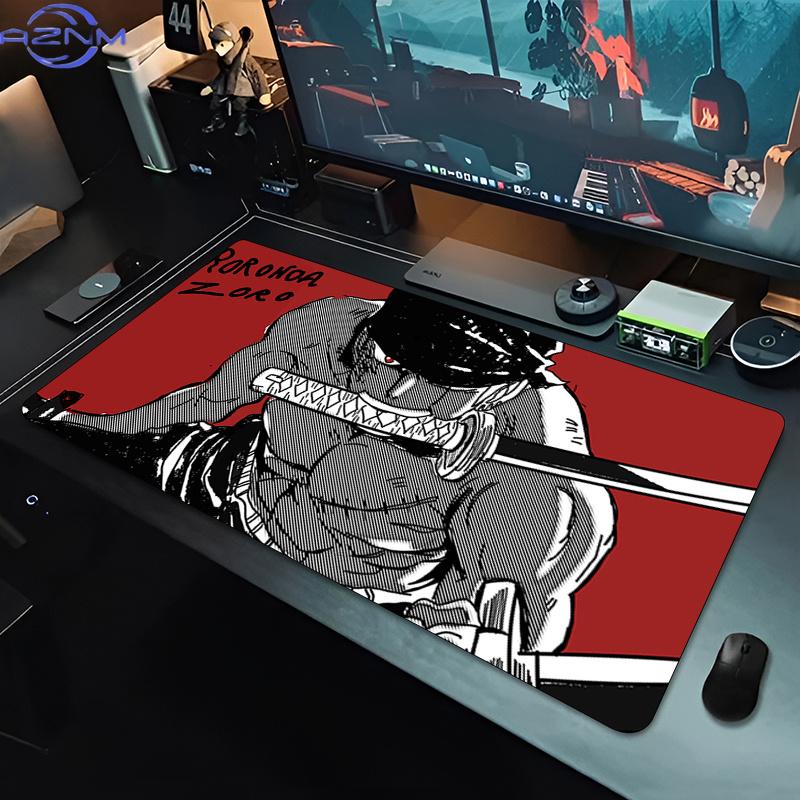 Popular Anime Mouse Pad One Piece Zoro Xxl E-sports Players Gamer Keyboard Pad Office Computer Mousepad Rubber Extended Desk Mat