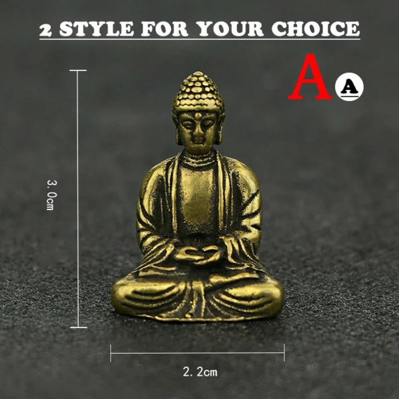 1 Pcs Mini Exquisite Pure Copper Trumpet Home Sakyamuni Car Decoration Bronze Statue of Buddha Home and Office Decorations