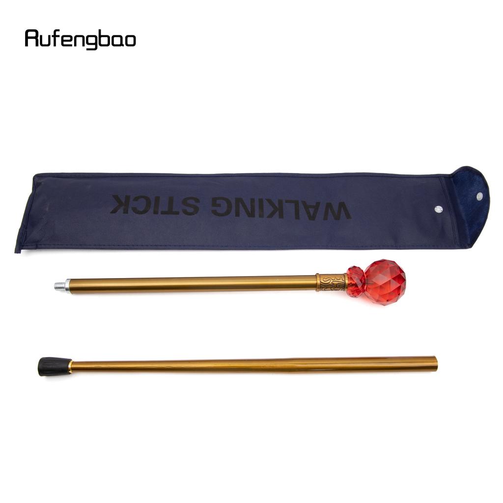 Red Glass Ball Walking Cane Fashion Decorative Luxury Stick Decorative Cane Elegant Fashion Cosplay Alloy Crosier Stick 92cm