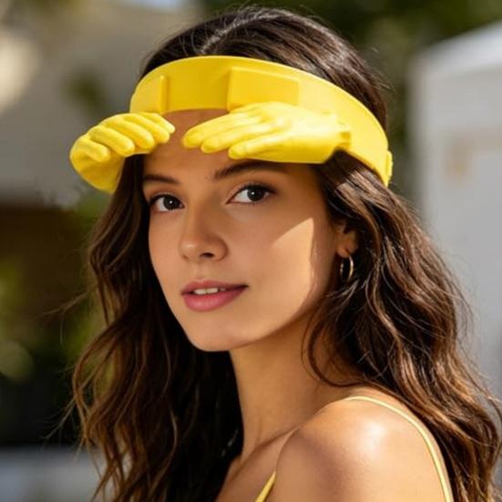 Sonnenhut Ultraleicht Verstellbare Passform Handflächenförmiger Sommerhut Freihändiger Sonnenschutz Stirnband Outdoor Sonnenschutz