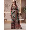 Saree premium din mătase Crap cu imprimeu digital Ajrak