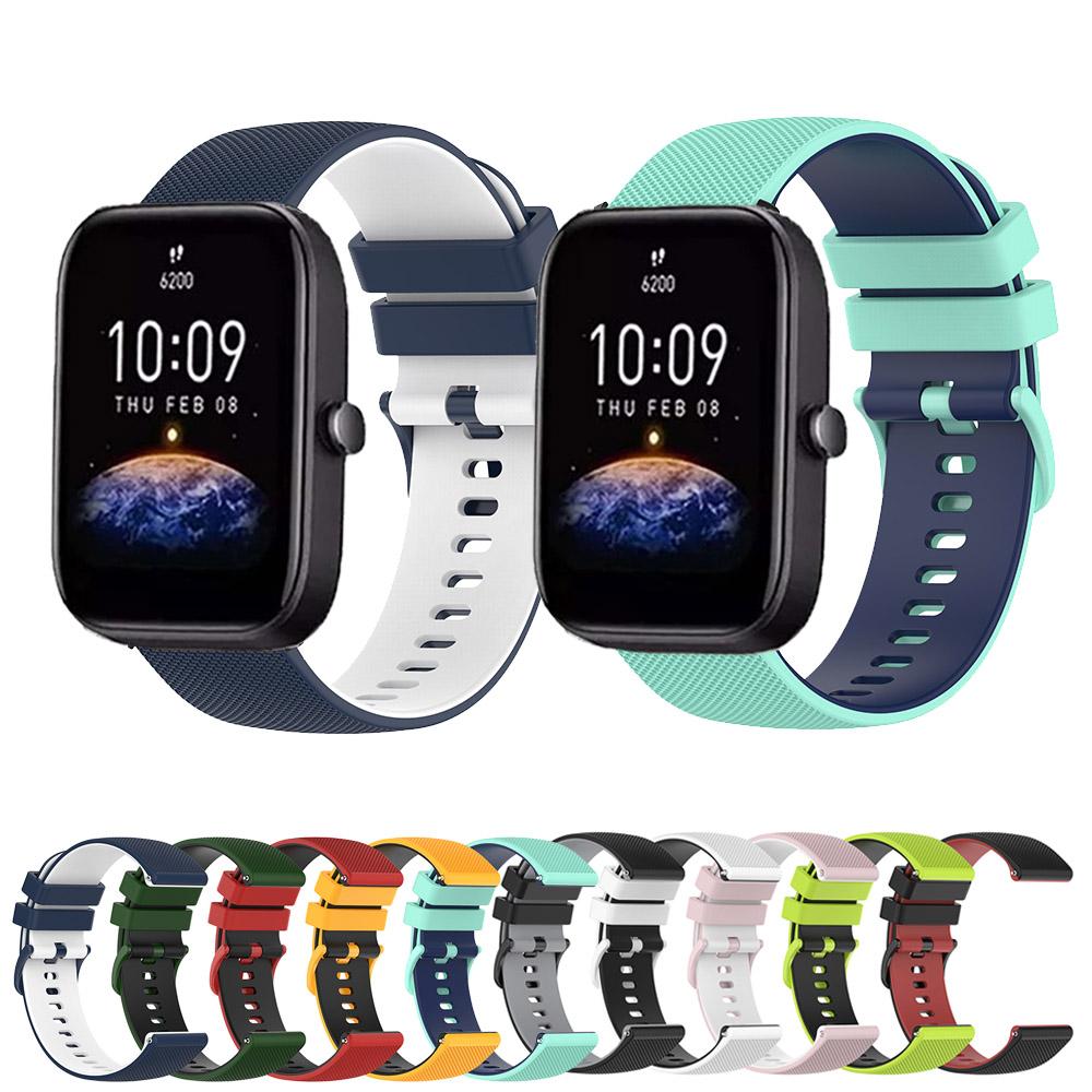 22mm 20mm Silicone WatchStrap Band For Huami Amazfit Bip 3 pro Watchband For Amazfit GTS GTR 3 GTR 42mm 47mm Bracelet Wristband