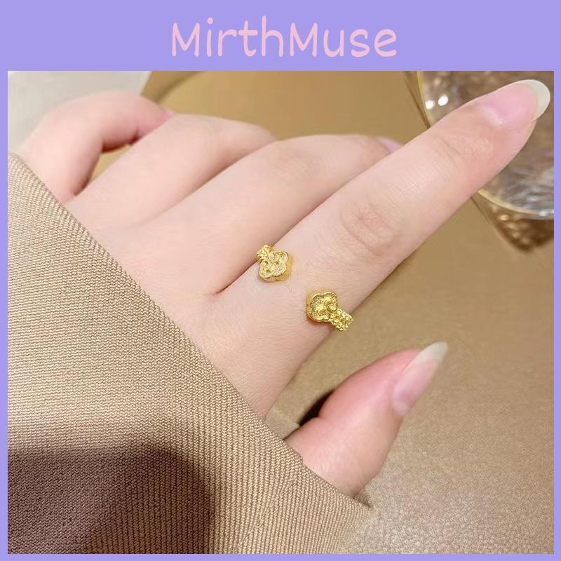 Ethereal Cloud Wish Adjustable Open Ring Brass Gold Plated Fashion Jewelry For Women