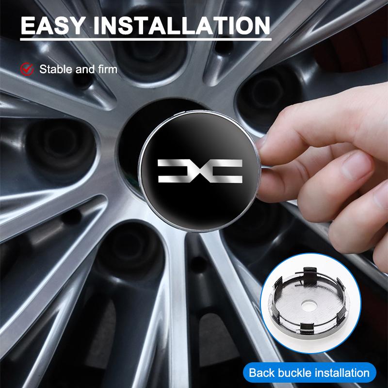 4Pcs 56/60mm Car Styling Wheel Hub Cap Badge Stickers For Dacia Sandero Duster Jogger Spring Logan Bigster Lodgy Dokker Stepway