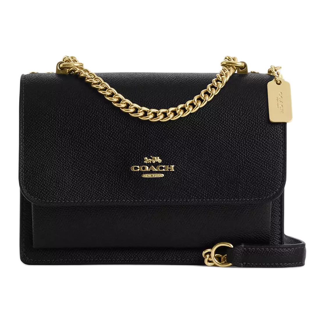 

Coach Claire 18 Chain Strap Snap Closure Leather Shoulder Bag Small Women shoulder bag Black CZ987-IMBLK