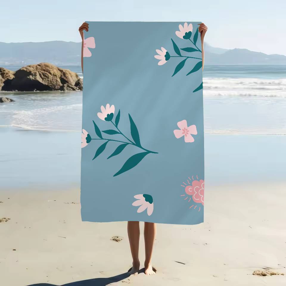

Fresh Small Floral Print Anime Beach Swimming Towel Soft Absorbent Washcloth Children s Gifts For Kids Travel Camping Gym W40*H60(CM)