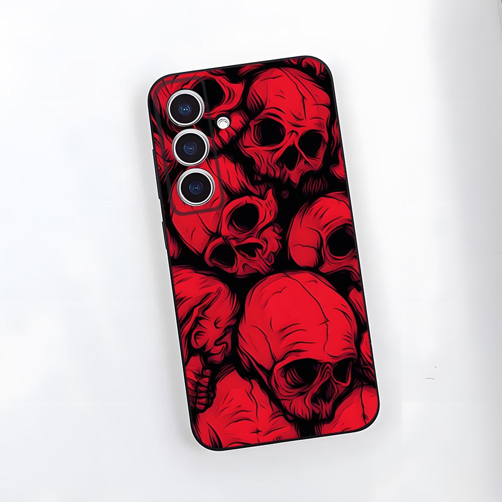 Skull Horror Patterns Phone Case For Samsung A25 A13 A33 5G A54 A36 A35 A56 A52 A14 Shockproof Soft Cover