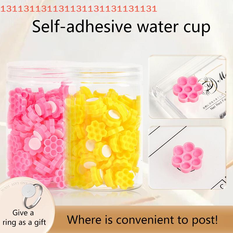 120Pcs/Box Self Adhesive Eyelash Extension Glue Cups Delay Cup Grafting Eyelash Makeup Tool Tattoo Adhesive Pigment Cups