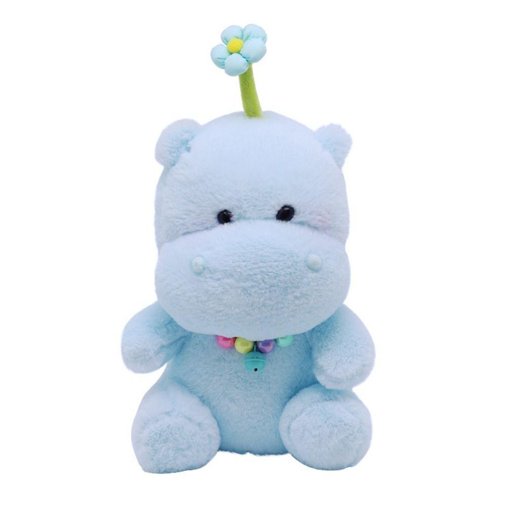 Soft Hippo Stuffed Toy PP Cotton Cartoon Hippo Doll Bell Hippo Plush Toy  Home Decor