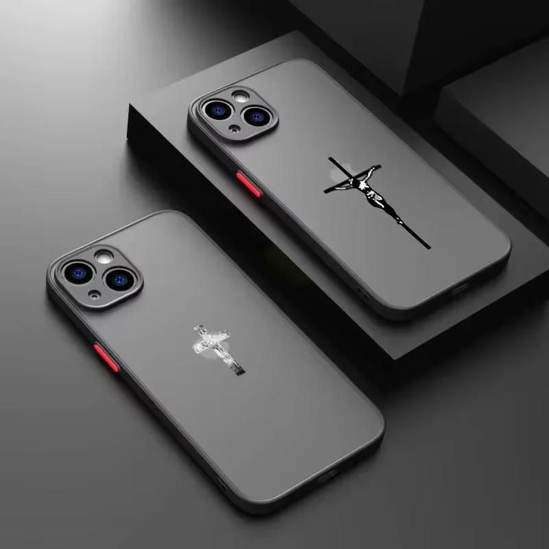 Christliches Jesus Kreuz Handyhülle Für iPhone 16 15 14 13 12 11 Pro Max X XR XS 8 7 Plus Mini SE 2020 2022 Funda Bibel