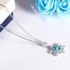 925 Sterling Silver Natural Topaz Snowflake Pendant Necklace with Crystal Chain