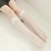 Summer New Product Thin Transparent Medium Tube Lace Calf Socks Jk Black and White Stockings Women