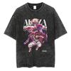 Anime Demon Slayer Rengoku Kyoujurou Print T Shirt Men Women Washed Cotton Tshirts Manga Tee Harajuku Male Casual Loose T-shirt
