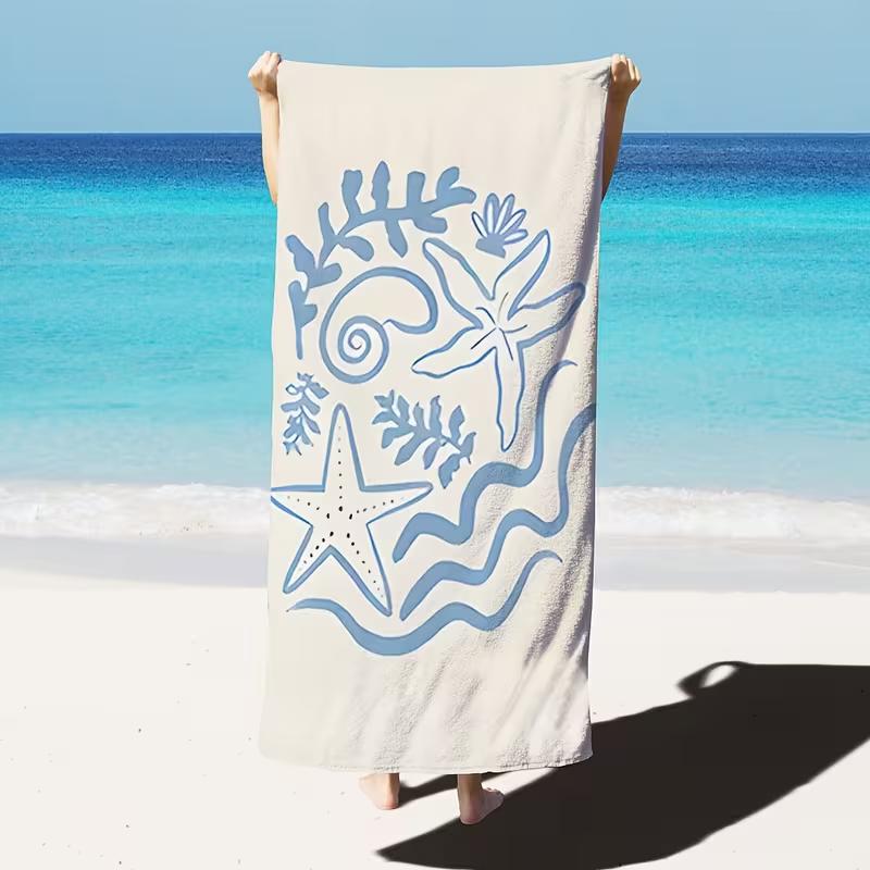 

Cute Cartoon Colorful Doodle Beach Towel Sun Star Heart Rainbow Graffiti Print Soft Absorbent Quick Dry Towel for Summer Beach W30*H60(CM)