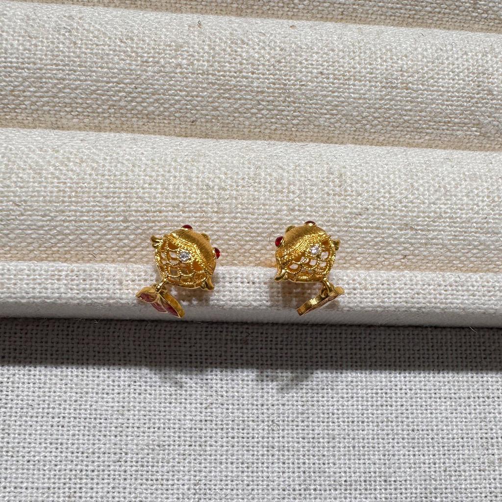 Hot Selling Lucky Koi Cute Red Koi Earrings New Chinese Retro Earrings Mini