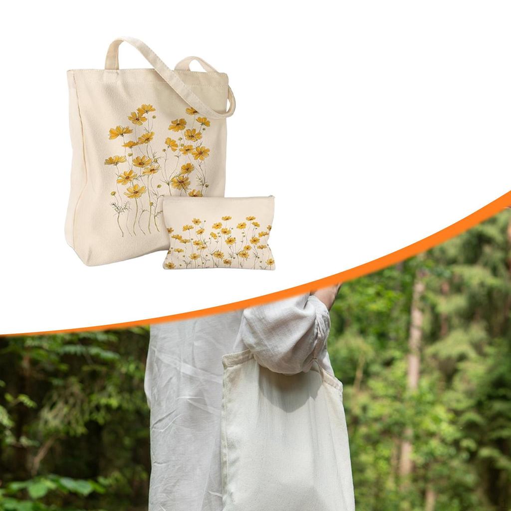 Canvas Tote Bag Grocery Holder for Travel Commuting Summer Work