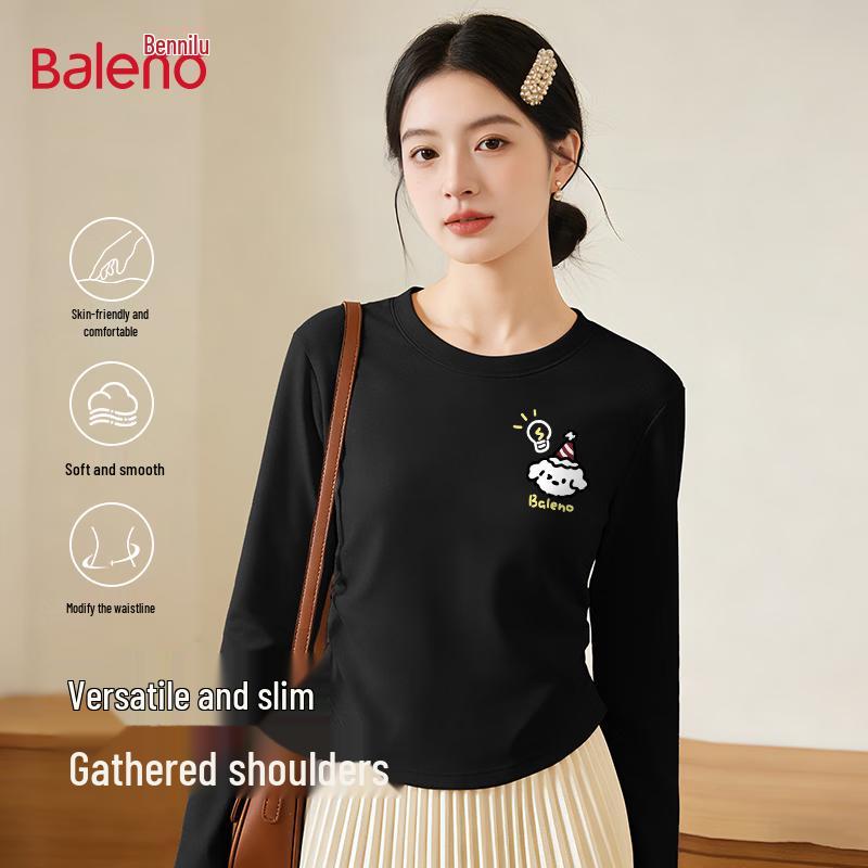 

Baleno Women s Long-Sleeve Cotton T-Shirt with BNL Puppy Print S