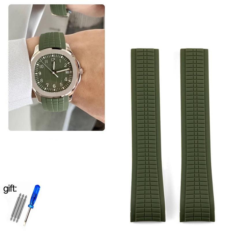 Cinturino per Orologio in Gomma Morbida da 21mm Aquanaut Adatto per Patek Philippe Silicone 5164A 5167A 5168A Cinturino Pieghevole