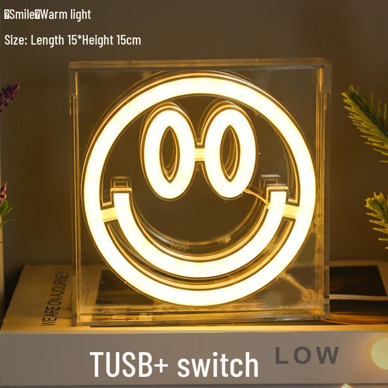 Neon LED Smiley Face Light Bar for Room Decoration