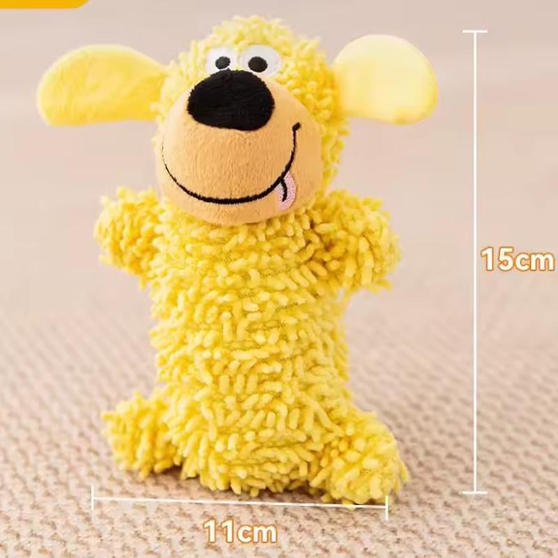 Plush Squeaky Dog Toy Teething Molar Chew Resistant Interactive Self Play For Small Medium Puppy Dogs Anti Boredom Pet Supplies жёлтый