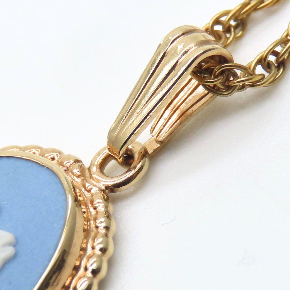 Used Wedgwood Necklace metal 3.8g gold blue plating