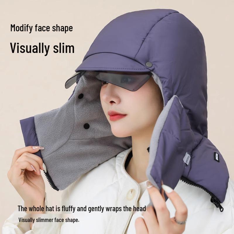 Windproof Velvet-Enhanced Ski Hat & Face Protector