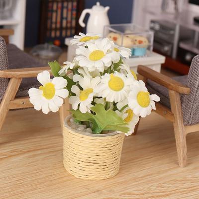 1:12 Scale Dollhouse Plant Potted Miniature Greenery Bonsai Floral Basket Doll Accessories Micro Landscape Scenery Photo Props