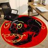 1pc Skull, Red Circle Carpet, Round Non Slip Durable Large Size Office Carpet, Suitable for Office