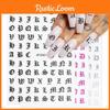 3d Nail Art Stickers Latin Roman English Alphabet Letter Decals Tip Decoration
