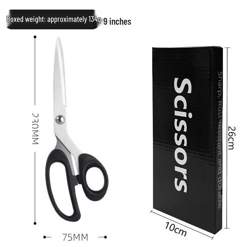 Large Stainless Steel Tailor Scissors with Plastic Handle for Cutting Fabric, Leather, Rope, and Line