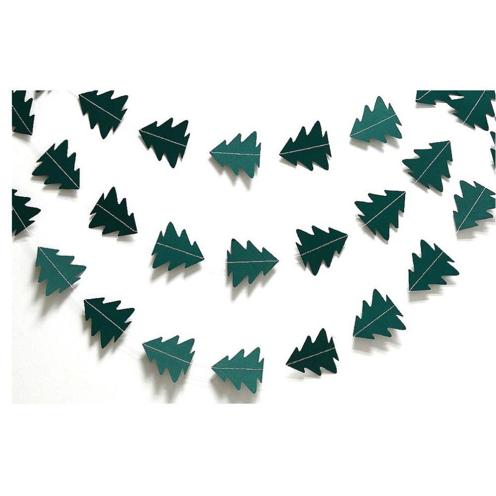 Green Christmas Tree Hanging Garland Hanging Backdrop Decor  New Year Party Decoration