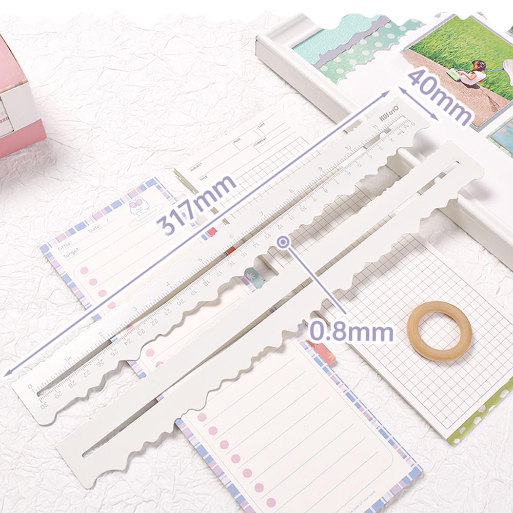 

KW trio Metal Paper Tearing Ruler Craft Ruler for 30cm 11in Measurement Drawing Cutting Deckle Paper Decorative DIY белый